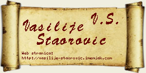 Vasilije Staorović vizit kartica